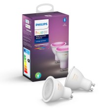 SET 2x LED Dimmable bulb Philips White And Color Ambiance Hue GU10/4,3W/230V 2000-6500K