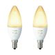 SET 2x LED Dimming bulb Philips Hue WHITE AMBIANCE B39 E14/4W/230V 2200K - 6500K