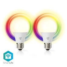 SET 2x LED RGBW Dimmable bulb SmartLife E27/9W/230V Wi-Fi 2700-6500K