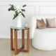 SET 2x Side table AMALFI d. 40 cm brown/clear
