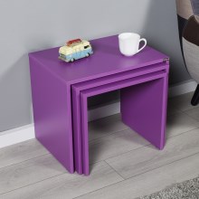 SET 3x Coffee table purple