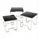 SET 3x Coffee table SAMMEN chrome/black
