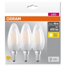 SET 3x LED Bulb B40 E14/4W/230V 2700K - Osram