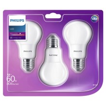 SET 3x LED bulb Philips E27/8W/230V 2700K