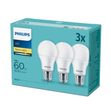 SET 3x LED Bulb Philips E27/9W/230V 2700K