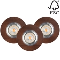 SET 3x LED Recessed light VITAR 1xGU10/5W/230V beech – FSC certified