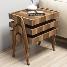 SET 3x Side table 41x53,6 cm ROMA brown