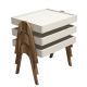SET 3x Side table ROMA brown/creamy