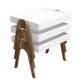 SET 3x Side table ROMA white/brown