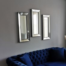SET 3x Wall mirror 70x30 cm black