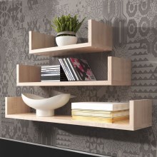 SET 3x Wall shelf TRIO beige