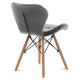 SET 4x Dining chair TRIGO 74x48 cm light grey/beech