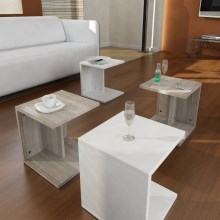 SET 4x Side table white/brown