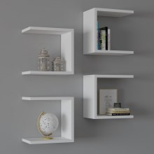 SET 4x Wall shelf BASE 30x30 cm white