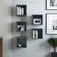 SET 5x Wall shelf BOX blue