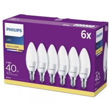 SET 6x LED Bulb Philips B35 E14/5,5W/230V 2700K