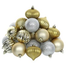 Set of Christmas ornaments 30 pcs gold/silver