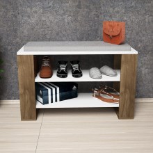 Shoe cabinet DORE 55x90 cm brown/white
