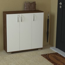 Shoe cabinet SINEM 93x89 cm brown/white