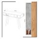 Side table LAWEN 88x100 cm beige/grey