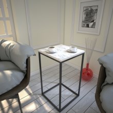 Side table PURE 62x35 cm white/black