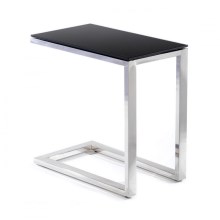 Side table STIVAR 30x50 cm chrome/black
