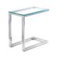 Side table STIVAR 30x50 cm matte chrome/clear
