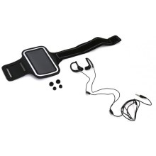 Sport earphones with a microphone and arm case black