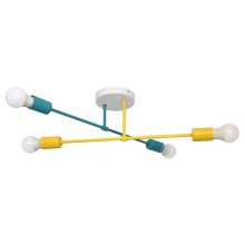 Surface-mounted chandelier CAMBRIDGE 4xE27/20W/230V blue/yellow