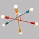 Surface-mounted chandelier CAMBRIDGE 6xE27/20W/230V blue/red/orange