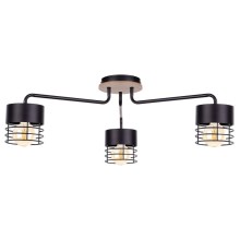 Surface-mounted chandelier CAS WOOD 3xE27/60W/230V