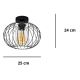 Surface-mounted chandelier CORRINI 1xE27/60W/230V d. 25 cm black/clear