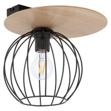 Surface-mounted chandelier CYBER 1xE27/60W/230V wood/black