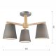Surface-mounted chandelier ELLIE 3xE27/60W/230V grey/beech - FSC certified
