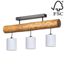 Surface-mounted chandelier FORESTA 3xE27/25W/230V pine - FSC certified