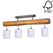 Surface-mounted chandelier FORESTA 4xE27/25W/230V oak - FSC certified