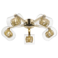 Surface-mounted chandelier KLASS 5xG9/3W/230V golden