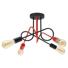 Surface-mounted chandelier OXFORD 4xE27/60W/230V black/red