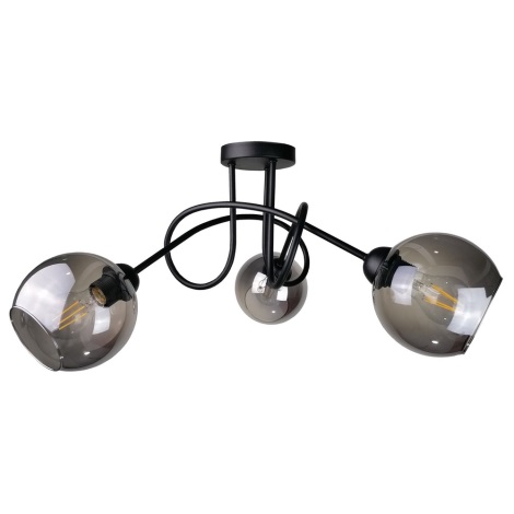 Surface-mounted chandelier RIN 3xE27/60W/230V black