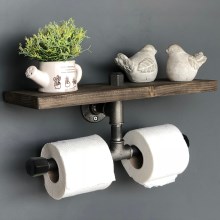 Toilet paper holder with a shelf BORU 12x40 cm spruce