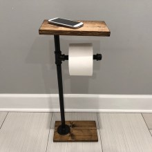 Toilet paper holder with a shelf BORU 65x30 cm spruce