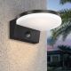 Top Light - LED Outdoor wall light with a sensor NOVARA LED/15W/230V IP65 black