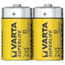 Varta 2020 - 2 pcs Zinc-carbon battery  SUPERLIFE D 1,5V