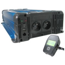 Voltage converter 3000W/12/230V + wired remote control