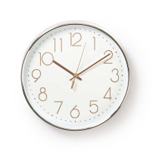 Wall Clock 1×AA White / Rose Gold