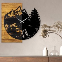 Wall clock 56x58 cm 1xAA wood/metal