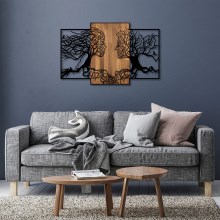 Wall decoration 125x79 cm trees of life wood/metal