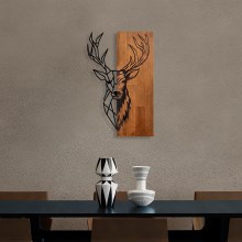Wall decoration 36x58 cm deer wood/metal
