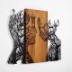Wall decoration 70x58 cm trees of life wood/metal
