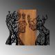 Wall decoration 70x58 cm trees of life wood/metal